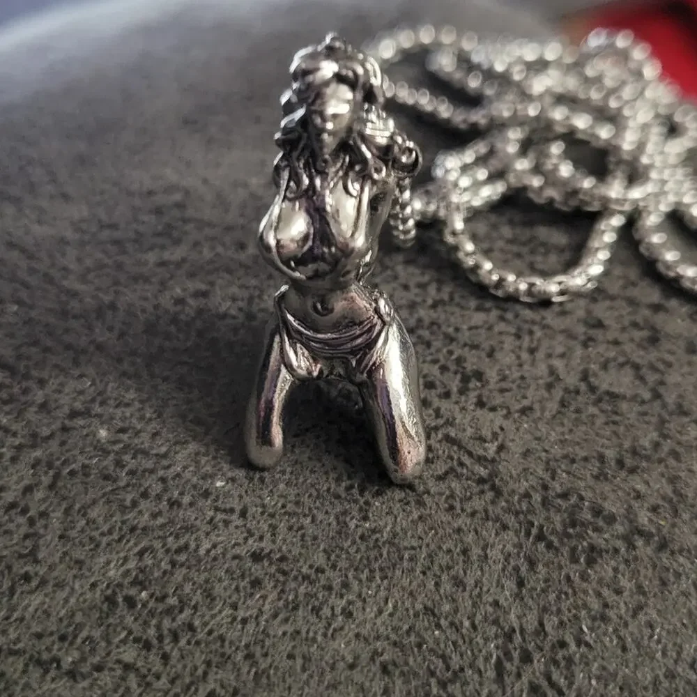 Bound woman kneeling necklace